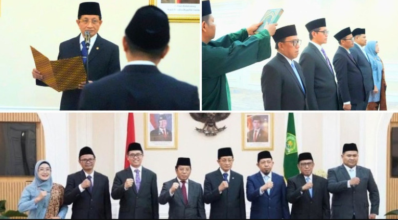 Menag Lantik 5 Pejabat Ditjen Pesantren, Roadmap untuk 42 Ribu Pesantren Diminta Segera Disusun